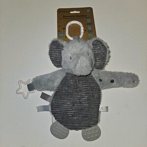 NEW Dreamgro Blankie Buddy Gray Elephant Plush Teether Lovey Sensory Crinkle Toy